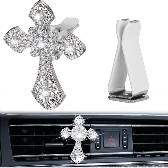 Crystal Cross Vent Clip Car Interior Decor - Picture 2 of 4